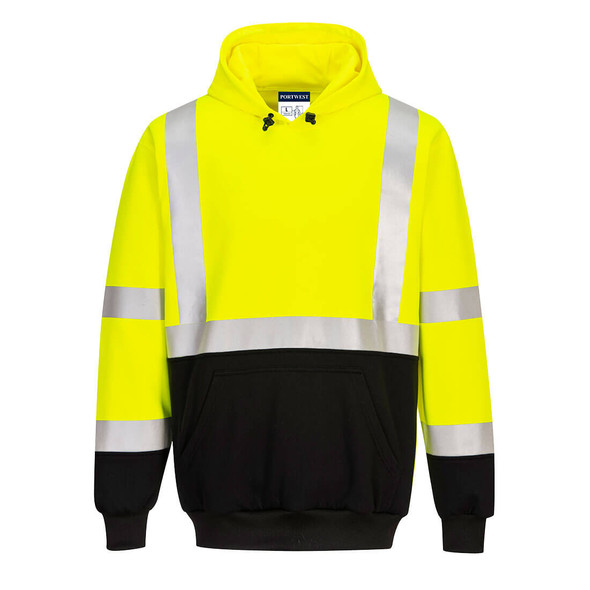 PortWest Two-Tone Hooded Sweatshirt Yellow - Orange Black UB324